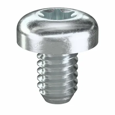TAMPER-PRUF SCREW Machine Screw: #8-32 Thread Size, 1/4 in Lg, Steel, Zinc-Plated, Pan, Torx/Star - Pan Head Machine Screws