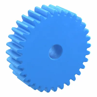 KHK GEARS Hubless Spur Gear: Module m 2, 32 Teeth, 12 mm Bore Dia, Nylon, 20° Pressure Angle - Hubless Metric Spur Gears