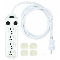 TRIPP LITE Outlet Strip: 4 Outlets, 7 ft Cord Lg, 15 A Current, UL 1363A, White, 5-15P, 2 1/2 in Wd (MPN PS-407-HG-OEM)
