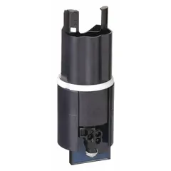 This plastic power transformer supplies power to electronic faucet sensors, enabling touchless operation. It includes a sleeve for secure installation and is compatible with the HyTronic series. Suitable for use in commercial restrooms, kitchens, and healthcare facilities.