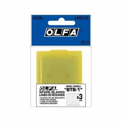 This replacement scraper blade is made of steel with a standard end. It has an overall width of 1 11/16 inches and an overall length of 43 mm. Suitable for cutting and scraping tasks such as removing adhesives, paint, or residue from surfaces.
