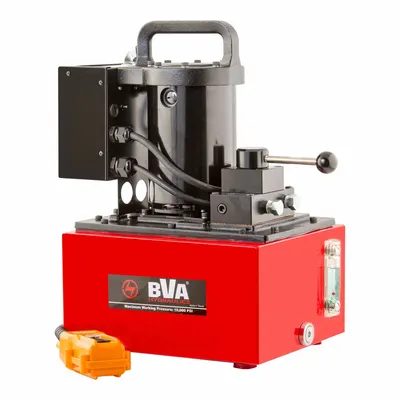 BVA HYDRAULICS Hydraulic Pump: 10,000 psi Max. Op Pressure, 439 cu in/min Max. Flow Rate - Corded High-Power Stationary Electric Hydraulic Pump Units