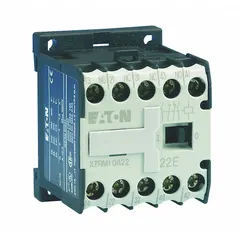 DIN rail-mounted control relay with 24V DC coil voltage and 2 normally open plus 2 normally closed contacts rated at 10 A. Suitable for industrial switching and control applications such as automation panels, motor control centers, and building management systems.