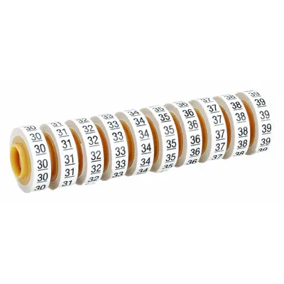 3M Wire Marker Tape Refill: 30 to 39, Black on White, 5,760 Labels, Polyester Film - Wire Marker Dispenser Replacement Rolls