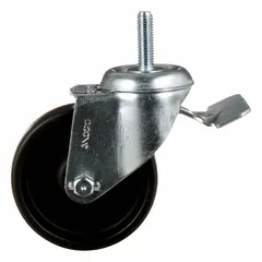 Set of four casters for adding mobility to carts, dollies, and light industrial equipment. Overall length of 4 1/4 inches. Compatible with manufacturer model number a80.