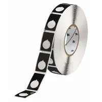 Pre-Cut Label Stock Roll: 1 29/32 in x 1 13/64 in, Polyester, Black (Gloss), 500 Labels per Roll (MPN THTEP-168-593-.5BK)