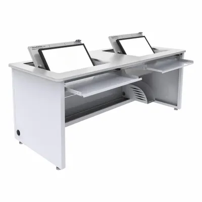 VERSADESK Computer Desk: Metal, White, 0 Drawers, 60 in Overall Wd, 29 in Overall Ht - Downview Computer Desk