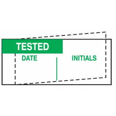 ELECTROMARK Inspection Label: 1 1/2 in Wd, 5/8 in Ht, Green, Rectangle, Polyester, English - Safety