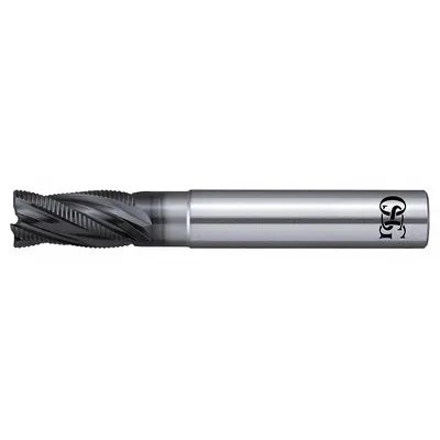 OSG Roughing End Mill: Carbide, WXL Coated, 4 Flute, 1" Mill Dia, 2-3/4" LOC - Reduced-Neck Fast-Cutting Corner-Chamfer Carbide Roughing End Mills for Hardened Materials