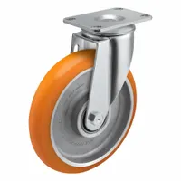 COLSON Caster: Swivel, No Brake, Polyurethane, 6 in Wheel Dia, 1 1/4 in Wheel Wd, Slot, Rectangle (MPN 206256AN8)