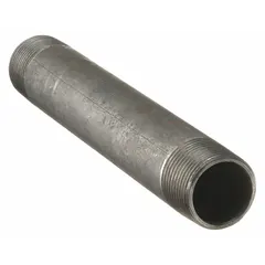 Schedule 40 welded pipe nipple with 1 1/2 in nominal pipe size, 8 in length, and Male NPT threads on both ends. Rated for maximum operating pressure of 300 psi at 150°F. Suitable for low-pressure piping systems such as water distribution and compressed air lines.