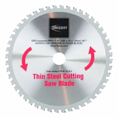 FEIN Carbide Circular Saw Blade, 48 Teeth, 0.25 in Cut Width, 3/4 in Arbor - Steel & General Metal-Cutting Blades