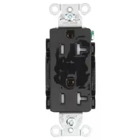 BRYANT Receptacle: Decorator Duplex, 5-20, Black, 125V AC, 20 A, 2 Pole / 3 Wire (MPN DRS20BLKTR)