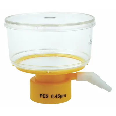 LAB SAFETY SUPPLY Bottle Top Filter: 0.45 um Max Particle Size, 75 mm Dia, PES, Includes Stopper - Bottle Top Filters