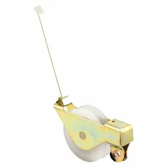 This tension spring roller is used in sliding screen doors to provide smooth operation and maintain proper tension. It has an overall height of 7 7/16 inches and an unfinished gray finish. Sold as a pair.