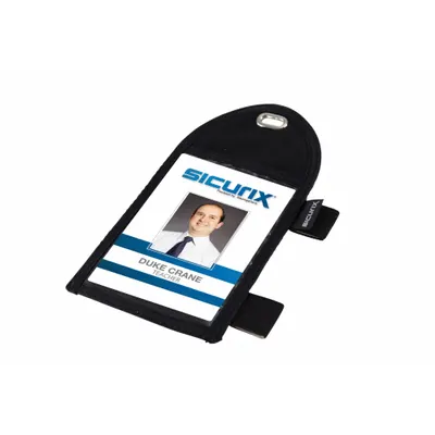 SICURIX Badge Holder: Pouch, Vertical, 4 1/4 in Badge Pouch Wd, 8 3/8 in Badge Pouch Ht - Sleeves & Holders for Badges