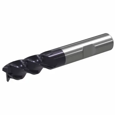 WIDIA Corner Chamfer End Mill: Carbide, TiAlN Coated, 4 Flute, 4 mm Mill Dia - Fast-Cutting Carbide Corner-Chamfer End Mills for Steel & Cast Iron