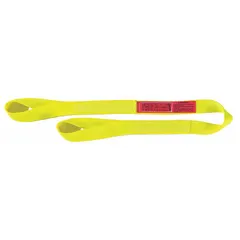 This LIFT-ALL light-use nylon twisted-eye web sling is a 2-ply, 12 ft long sling with a vertical hitch capacity of 6,600 lb. It features a standard tag and is suitable for general lifting and rigging tasks in industrial environments.