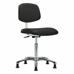 Vinyl Cleanroom Task Chair, Armless, ISO 4, Aluminum Base, Height 21 1/2" to 29"