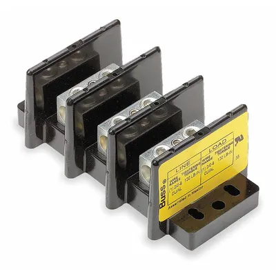 BUSSMANN Power Distribution Block: Open, Lug, Lug - Open Blocks with Lugs