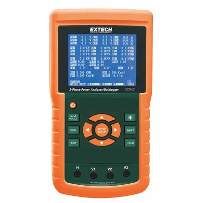 EXTECH Power Analyzer/Datalogger: For Three Phase, CAT III 600V, No Certification Included - Power Analyzers