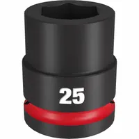MILWAUKEE Standard Impact Socket: 3/4 in Drive Size, Metric, 25 mm Socket Size, 6-Point, Std (MPN 49-66-6363)