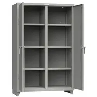 STRONG HOLD Storage Cabinet: 48 in x 24 in x 75 in, 6 (6) Adj Shelves, 2 Doors, Legs, Medium Gray (MPN 46-DS-246-L)