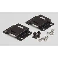 This gray metal bracket kit measures 7 inches in length, 1 inch in height, and 7 inches in width. It is used for mounting vehicle warning lights, beacons, and sirens in fleet and emergency vehicle applications
