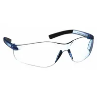 CONDOR Safety Glasses: Blue Lens, Frameless, Scratch-Resistant, Blue Frame, V300 Series