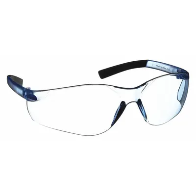 CONDOR Safety Glasses: Blue Lens, Frameless, Scratch-Resistant, Blue Frame - Padded Comfort-Fit Safety Glasses