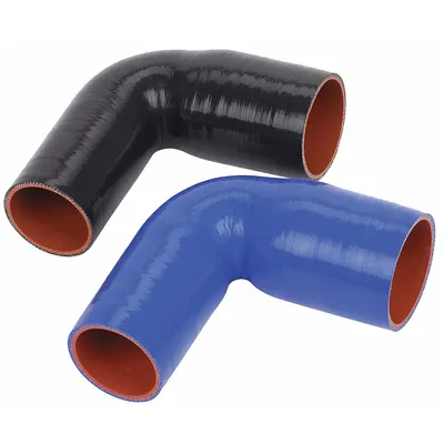 FLEXTECH Elbow Reducer: 2 1/4 in_2 1/2 in Hose Inside Dia., 12 in Hose Lg, Blue - Silicone SAE J20 90° Reducing Elbow Heater Hoses