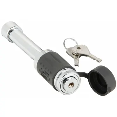 REESE Receiver Lock: Dogbone, Silver, (2) Keys - Receiver Locks