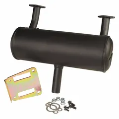 This muffler kit is designed for Kohler CH18-22 and CH620-680 engine models. It reduces exhaust noise and helps maintain engine performance. Suitable for use in lawn tractors, zero-turn mowers, and other outdoor power equipment.