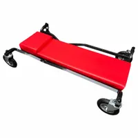 This steel creeper supports up to 600 lb and features a padded headrest for comfort. Its heavy-duty steel frame is suited for use in automotive and industrial maintenance tasks, allowing technicians to roll under vehicles and equipment for repairs