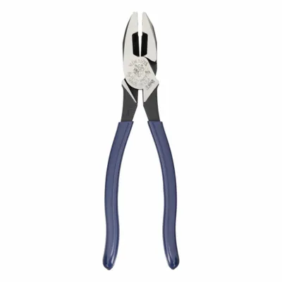 KLEIN TOOLS Linemans Plier: Flat, 9 3/8 in Overall Lg, 1 5/8 in Jaw Lg, 1 1/4 in Jaw Wd - Multipurpose Lineman's Pliers