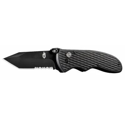 GERBER Folding Knife: 3 in Blade Lg, 4 1/4 in Closed Lg, 7 1/4 in Overall Lg, Plastic - Assisted-Opening Folding Knives