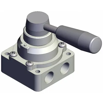 SMC Hand Valve: VH Series, Lever Actuator, 1/4 in BSPT, Side-Ported Body - VH Series Manual Air Control Valves