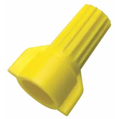 General-purpose twist-on wire connector for splicing and terminating solid or stranded copper wires. Rated 600 V, accommodates wire sizes 14 AWG to 10 AWG, with maximum combination of (3) 12 AWG and minimum of (2) 18 AWG. Suitable for use in junction boxes, lighting fixtures, and control panels. Pack of 500.