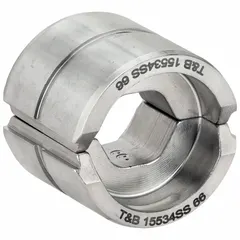 Color-Keyed replacement die set for Code crimping of 300 kcmil Copper and 4/0 AWG Aluminum connectors. Accommodates one wire size. White finish. For use with compatible crimping tools.
