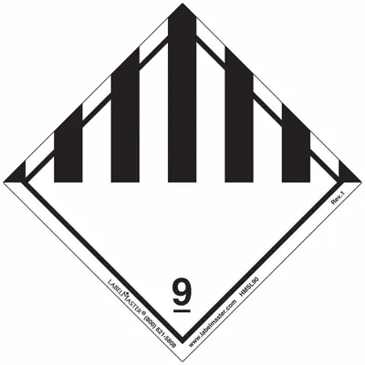 LABELMASTER Miscellaneous Dangerous Goods Placard: Dangerous, 3 15/16 in x 4 in, PVC - Class 9: Miscellaneous Hazardous Materials