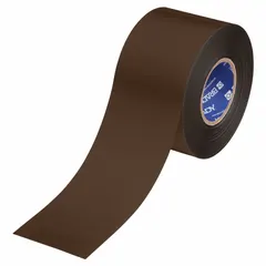 Solid brown floor marking tape from the B-553 series, 4 inches wide by 100 feet long, with a 22 mil thickness. Backed with polyester for extra durability. Used for marking aisles, hazard zones, and storage areas in industrial facilities, warehouses, and plants.