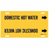 Pipe Marker: Domestic Hot Water, Yellow, Black, Fits 6 to 7 7/8 in Pipe O.D., 1 Pipe Markers (MPN 4051-F)