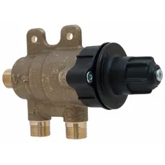 Brass tempering valve for hot/cold water mixing in ASSE 1070 applications. Includes one cartridge. Used in commercial faucet systems to blend water to a safe outlet temperature.