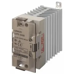 Phototriac AC output solid state relay with DC input (40 to 150 A). Output voltage 120 to 240V AC, max output current 45 A without heat sink. Form A switch configuration, screw clamp terminals. Finger-safe design for DIN rail or screw mounting.
