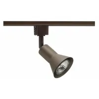 Track Lighting Head: Incandescent, Flared Shape, 50 W, 2 13/16 in Dia, 3 7/16 in Lg, Bronze (MPN R715 BZ)
