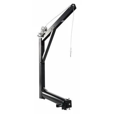 VESTIL Hitch Mounted Jib: Steel, Manual, 600 lb Max. Load Capacity, 0 in to 6.7 ft - Steel Davit Crane Kits with Bases
