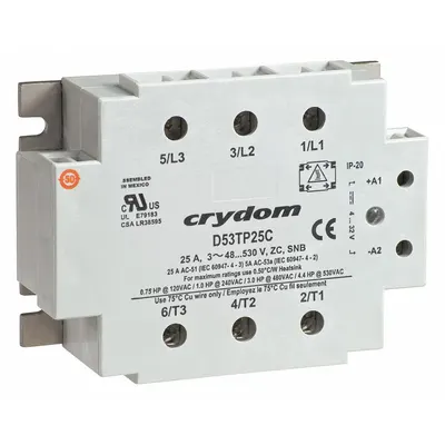 CRYDOM Solid State Relay: Surface Mounted, 25 A Max Output Current, SCR - Surface-Mounted Relays