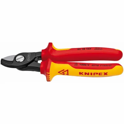KNIPEX Insulated Cable Cutter: Multi-Component Handle, Shear - Insulated Electrical & Data Cable Cutters