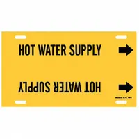 Pipe Marker: Hot Water Supply, Yellow, Black, Fits 10 to 15 in Pipe O.D., 1 Pipe Markers (MPN 4082-H)