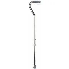 This adjustable cane features an offset handle and vinyl grip for comfort. Constructed of aluminum with a locking ring, it adjusts from 31 to 40 inches. Suitable for mobility support and balance assistance in home or clinical settings.